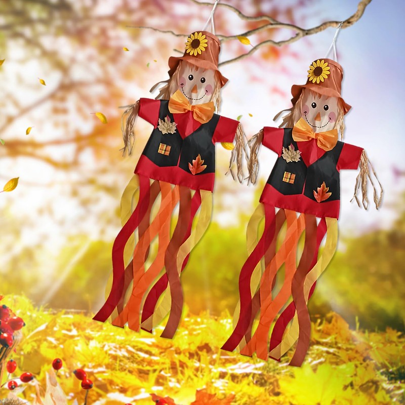 THQZLH Scarecrow Windsock - Fun and Festive Outside Decorations for