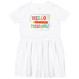inktastic Hello Preschool 1st Day of School Toddler Dress 5-6 White 3171c