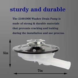 21001906 Washer Drain Pump with Pulley Replacement Part - Compatible With Maytag Admiral Magic Chef Washers Part #35-6434 WP35-6465 WP35-6780 AP6008663 21001906