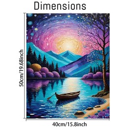 Mountains Paint by Numbers for Adults-Starry Night Paint by Number on Canvas Without Frame,DIY Abstract Landscape Oil Painting for Gift Home Wall Decor(16x20inch)