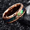 Vakki Abalone Shell Tungsten Wedding Bands with Faceted Edges 8mm