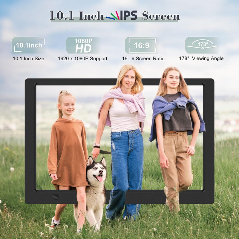 KECAG 10.1" Digital Picture Frame, 1080P IPS Digital Photo Frame,