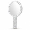 Rhinestone Hand Held Mirror with Handle Round Glitter Lash Mirror