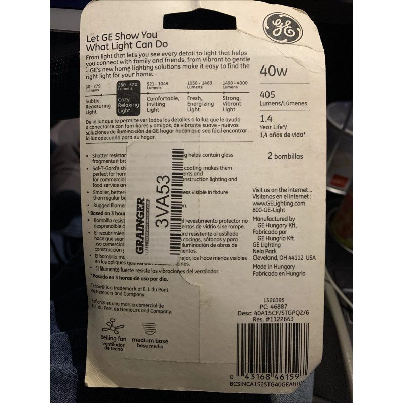 GE 2 GE 40-Watt Crystal Clear Ceiling Fan Light Bulbs