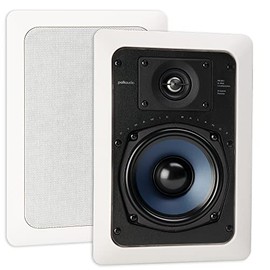 Polk Audio RC55i 2-way Premium In-Wall-Speakers (Pair) 5.25" | Perfect for Damp and Humid Indoor/Outdoor Placement (White, Paintable-Grille)