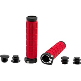 Half Waffle Red Lock On Handlebar Grips 7/8" ATV PWC Jet Ski Thumb Throttle