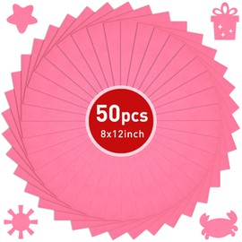 CHRORINE 50 Pcs Assorted Color Felt Fabric Sheets 8" x 12" Soft Felt Fabric Sheet for Crafts DIY Sewing Squares Nonwoven Patchwork (Pink)