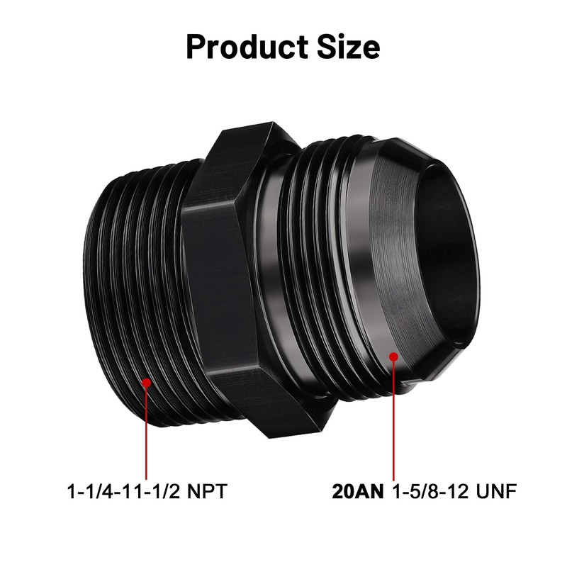 EVIL ENERGY 20AN Male Flare to 1-1/4" NPT Pipe Fitting