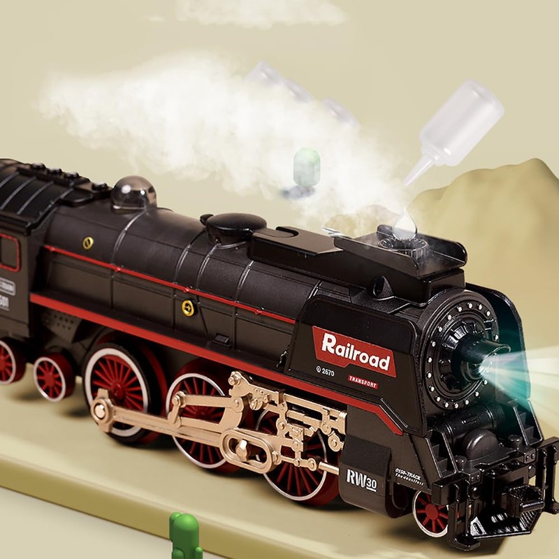 Electric Train Toy with Smokes,Lights and Sound,Train Set for Under
