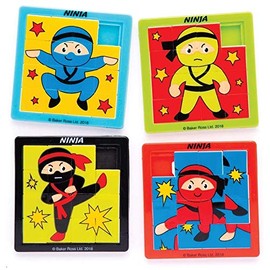 Baker Ross AW670 Ninja Sliding Puzzles (Pack of 4)