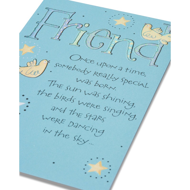 American Greetings Birthday Card for Friend (Birds and Stars)