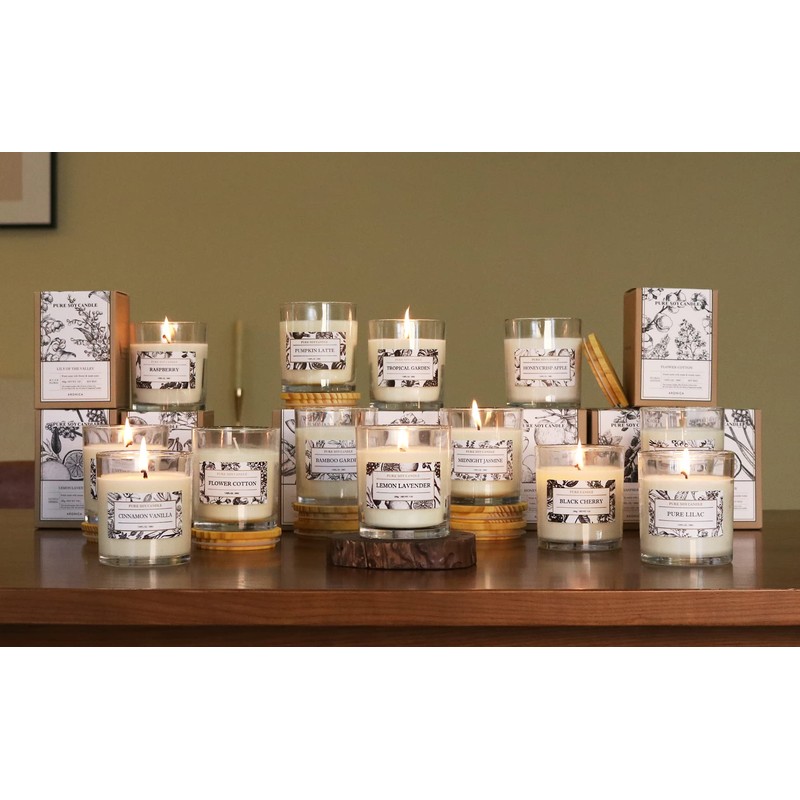 Aronica - Vela perfumada de algodón con flores, 7.8 onzas,