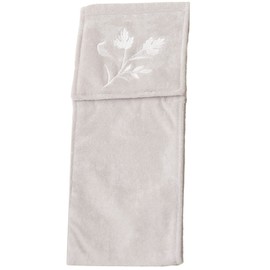 Senko 68682 New Silhouette Paper Holder Cover, Gray, Leaf Pattern, Embroidery, Cotton Fabric