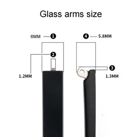 QYAJS Glasses Frame Replacement Temple Arm Eyeglasses Repair Replacement Temple Eyewear TR 90 Frame Arms and 3-in-1 Screwdriver
