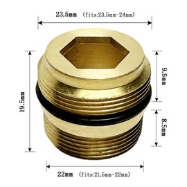XNTONG Faucet Adapter, 23.5mm (15/16 inch) to 22mm (55/64 inch) Male to Male Hose Adapter, Suitable for Kitchen Sink Aerators Connection (M23.5 × M22)