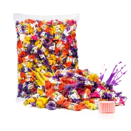 Zaza Chewy Candy - Assorted Variety Pack of Fruity Flavors - Bulk Individually Wrapped Fruit Mix Candy Sour Green Apple, Orange, Pineapple, Grapes and Strawberry Flavors for Kids - Party Favors, 2.2LB