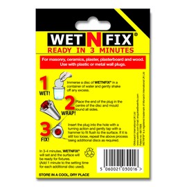 WETNFIX (10 Discs) - Fixing Wall Plugs Fast! No Need to Fill or redrill.