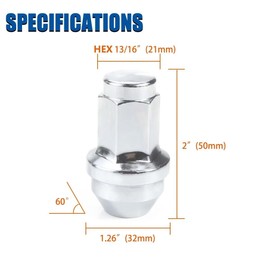 GAsupply 14x2 OEM Factory Style Lug Nuts, 24pcs One-Piece Chrome Large Acorn Seat Lug Nuts 2" Tall 13/16" Hex for Ford F-150 Expedition Lincoln Navigator Factory Wheels