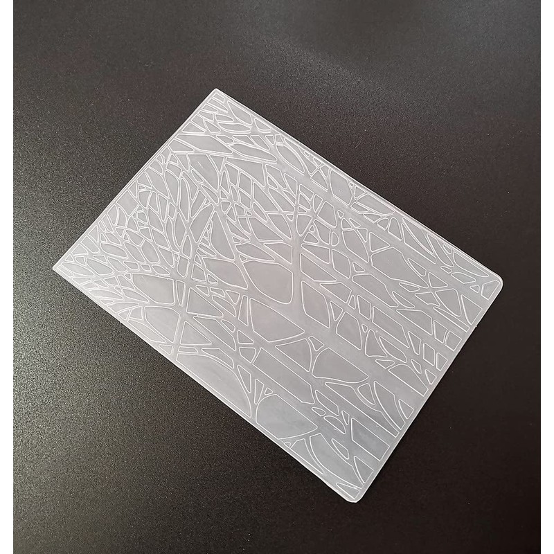 NZJ Merry Christmas Forest Tree Plastic Embossing Folders for Card