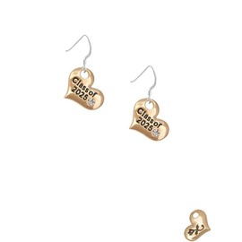 Delight Jewelry Goldtone Class of 2025 Heart French Earrings