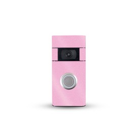 MightySkins Glossy Glitter Skin Compatible with Ring Video Doorbell (2nd Generation) - Solid Pink | Protective, Durable High-Gloss Glitter Finish | Easy to Apply, Remove, and Change Style