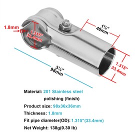 eoere 10 Sets T Pipe Connector for 1-3/8" x 1-3/8" Fence Pipe, Chain Link Fence Clamp, Stainless Steel