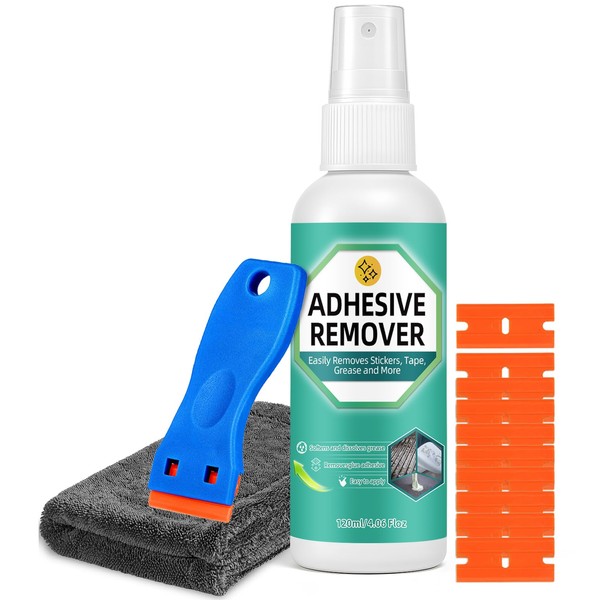 Adhesive Remover Spray, 4.06 Oz Glue Remover with Plastic Scraper