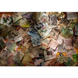 Vintage DIY Scrapbooking Material Paper,Plant News Paper Letter Retro Natural Collection Art Craft for Scrapbook Diary Embellishment Supplies