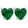 Solid Sterling Silver 5mm Heart Shaped Natural 0.9 CT Green