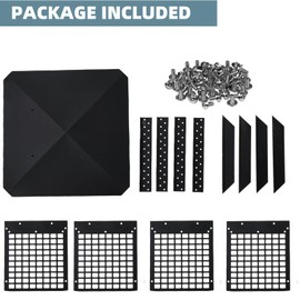 Chimney Cap, 9x9 Inches Square Chimney Cover, Galvanized Steel Fireplace Chimney Caps with Adjustable Bottom, Mesh Covers for Outside Existing Clay Flue, Black