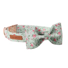 Unique style paws Dog Collar with Detachable Bow tie, Adjustable Dog Collars with Bow for Small Medium Large Dogs or Cats XXS-XL