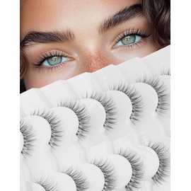Onlyall Onlyall Natural False Eyelashes Wispy Clear Band Fake Lashes H86