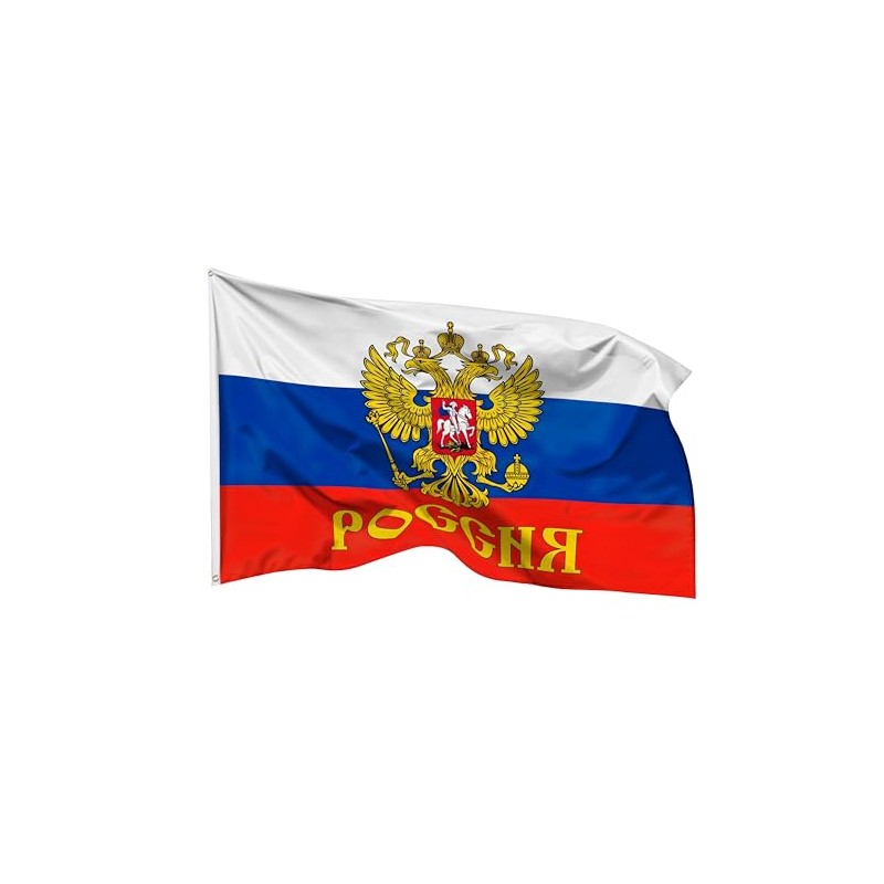 PHENO FLAGS Russia Flag with Eagle 90 x 150 cm
