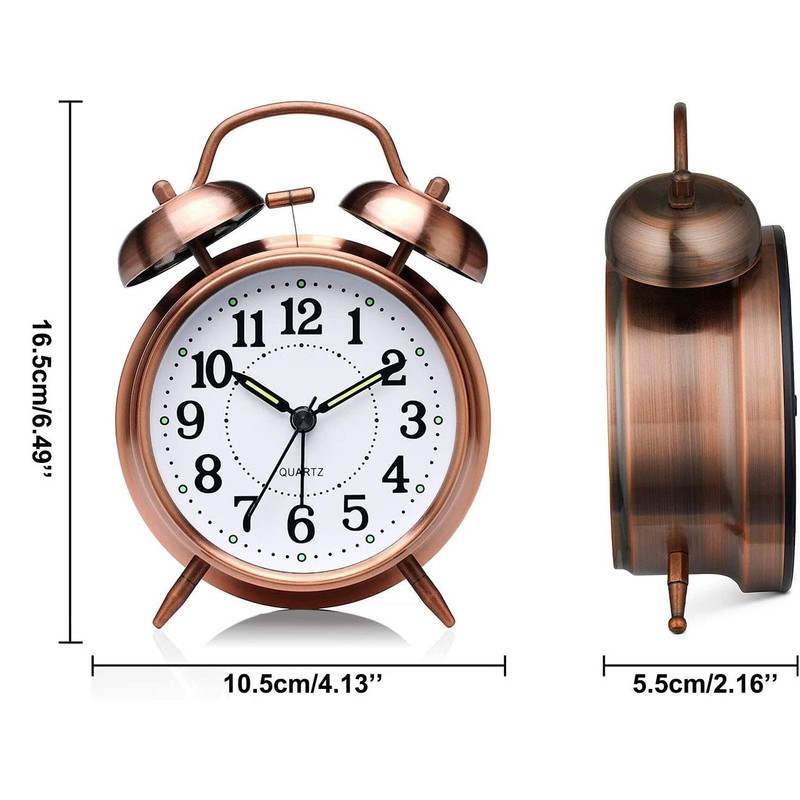 Azyh Loud Alarm Clock for Heavy Sleepers Adults, Metal 4