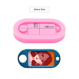 Super Glossy Key Tag Resin Molds Backed Shaker Silicone Mold for Resin, Epoxy Craft Silicone Keychain Moulds DIY Jewelry Making Tools