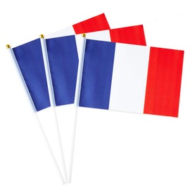 France Flag French Flag, Small Mini Handheld France Flags on Stick, Ideal for Party Parades Sports Events Patriotic Festival Decorations