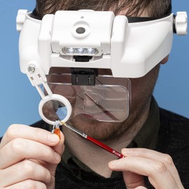 Lightcraft Professional LED Headband Magnifier with Bi-Plate Magnification & Loupe, LC1769USB