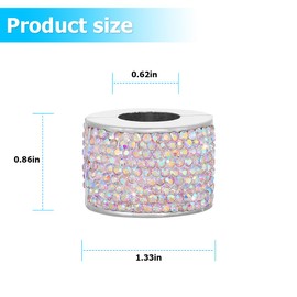 KHGUZ 4PCS Bling Car Headrest Collars, Crystal Rhinestone Automotive Head Rest Collars, Vehicle Interior Rings Decor Charm Accessories for Women Girls, Universal for RV, SUV, Truck (AB Color)
