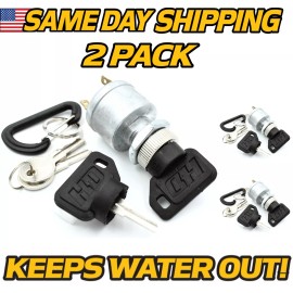 HD Switch (2 Pack) Ignition Switch Fits EZGO Golf Cart, 4 Terminal w/factory light w/ KEYS