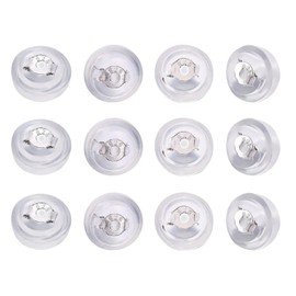 YAKRUNA 6 Pairs Sterling Silver Silicone Earring Backs for Studs, Hypoallergenic Soft Replacement Backings for Post and Wire Hook Earrings, Comfortable Earing Stoppers 5.6x5.6x4.0mm (White Gold)