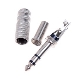 6.35mm 1/4 Inch Stereo Male Metal Connector with Spring Strain Relief Plug Coax Audio Mic Solder Adapter (10 Pack)