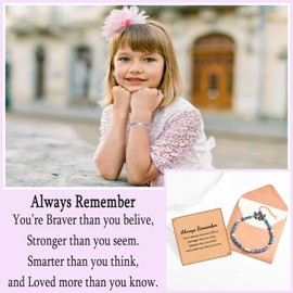 Gifts for Teenage Girls Women, Inspirational Gifts for Women Girls Cheer Up Gifts, Tiny Light Blue Beaded Bracelet Special Birthday Christmas Gifts for Daughter Niece Mum, Christmas Stocking Fillers