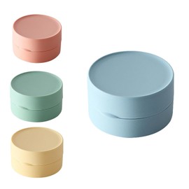 Hasled Pack of 4 Round Soap Boxes (8 cm) - Travel Soap Box Made of PP in 4 Colours - Soap Dish with Lid for Solid Soap, Ideal for Home, School and Travel