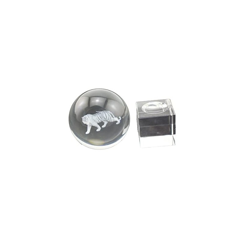 Speed Mao Beautiful Crystal Glass Crystal Ball Tiger Base 2.0
