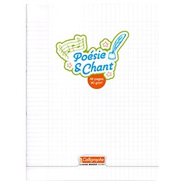 Clairefontaine Calligraphe 18240C Exercise Book DIN A4+ 24 x 32 cm 48 Sheets French Ruling and Blank Ideal for Poems and Songs 90 g Transparent Pack of 1