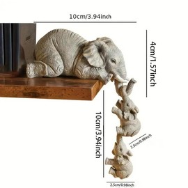 Elephant Family Design Statue, 3 Counts/set Cute Desktop Ornament, Animal Themed Home Decor Accent, Desktop Decoration for Living Room Bedroom Office