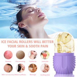 Ice Roller, Geepen Facial Ice Roller, Eye Ice Massage, Facial Treatment, Beauty Skin Care, Ice Compress, Shrinks Pores, Anti-Ageing Wrinkles, Tightens Dark Rings, Reduce Muscle Soreness
