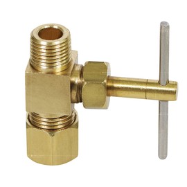 1/4 In. Compression x 1/8 In. MIP Straight Needle Valve, Brass Lead-Free