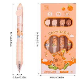 Capybara Pens, Kawaii Pens, Capybara Gel Pen Set, Cute Capybara Gel Pens, Cute Retractable Pens, for School, Office, Stationery and Party Gifts on Capybara, Pack of 8