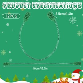 Prasacco 12 Pcs Christmas Garland Ties, 15.7 Inch Decorative Twist Ties for Banister, Flexible and Reusable for Xmas Holiday Craft Wrapping (Brown)